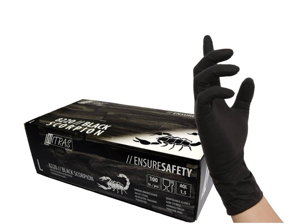 Black Scorpion -Latex gloves - black