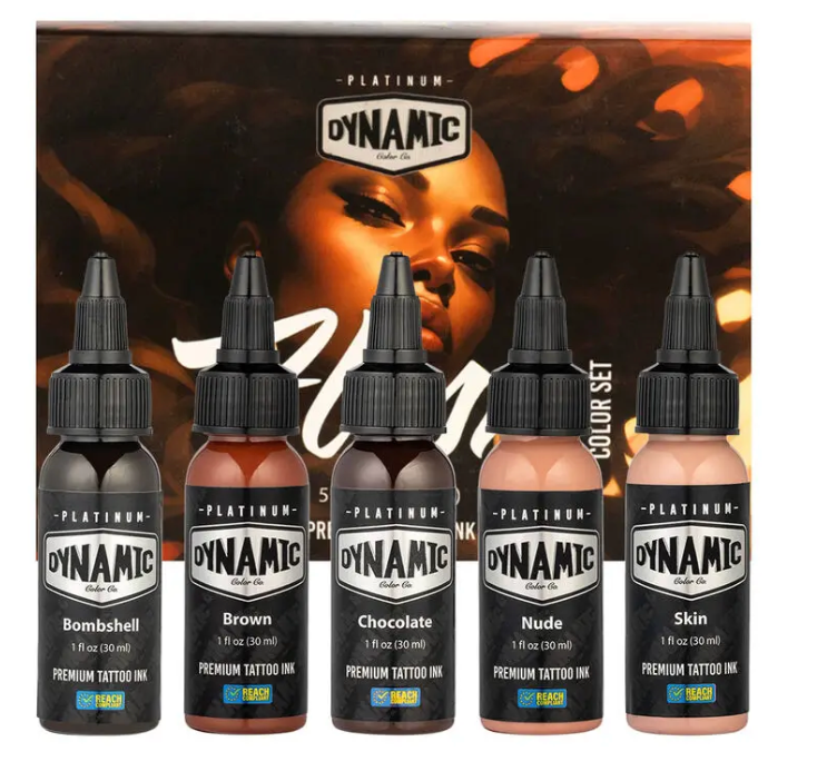 Dynamic tattoo ink flesh color set
