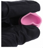 Heart -shaped silicone color cap - pink - 100 pack