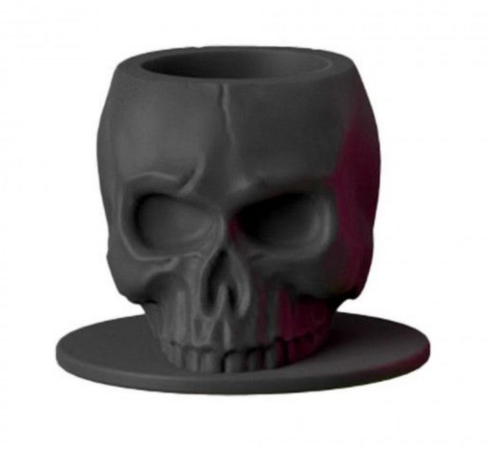 Skull Shaped Silicone Ink Caps - Black - Pack of 100