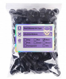 Skull -shaped silicone color cap - black - 100 pack