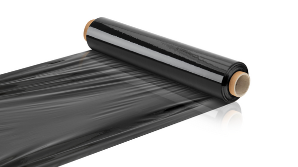 Stretch film 50 cm x approx. 150 meters - black & transparent
