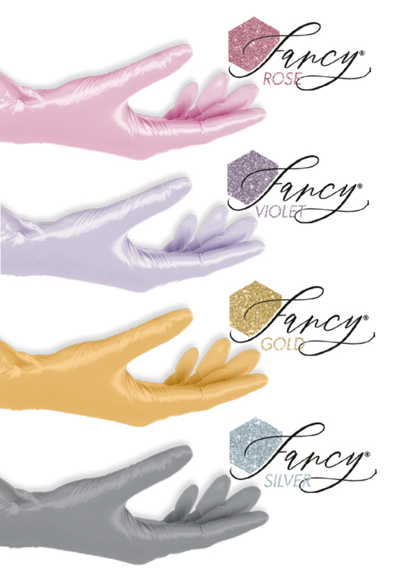 FANCY Glove - Nitrile - Rose, Gold, Violet