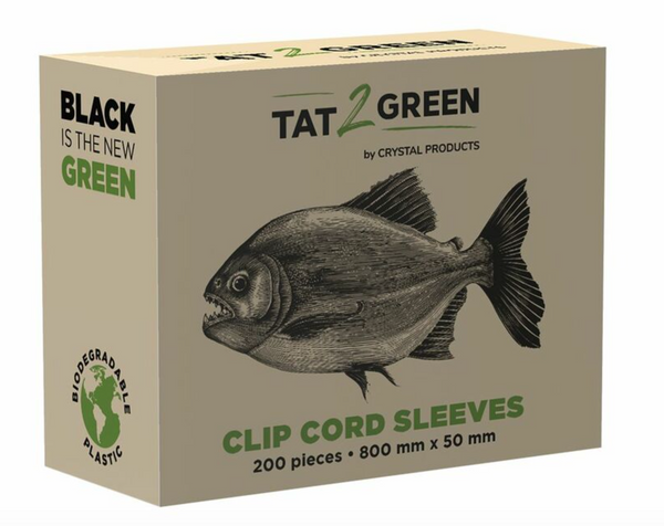 "Organic Plastic" - Clip Cord Protective Covers - Black - Precut - 800 mm x 50 mm - Box of 200
