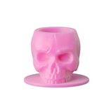 Schädel-förmige Silikon Farbkappen - Rosa - 100er Pack