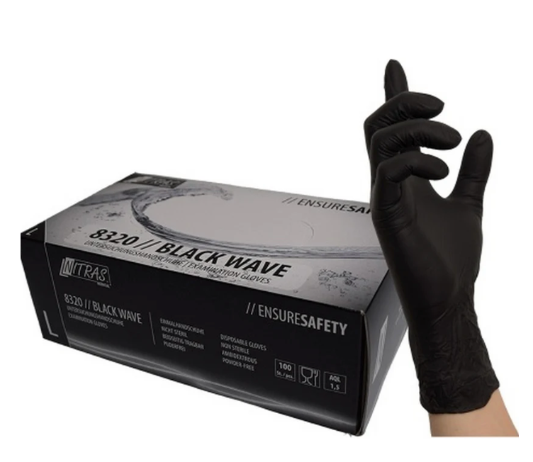 nitras gloves black wave