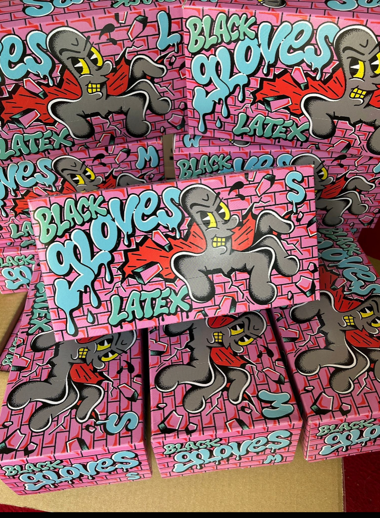 BLACK SCORPION-Latex Handschuhe - Schwarz