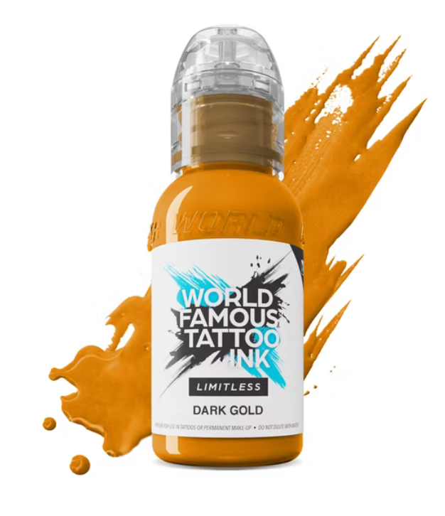 world famous tattoo ink dark gold