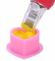 Heart -shaped silicone color cap - pink - 100 pack
