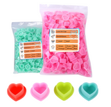 Heart Shaped Silicone Color Caps - Pink - Pack of 100