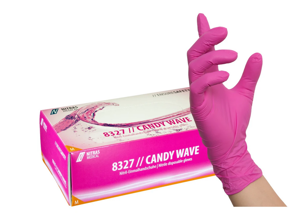 CANDY WAVE - Nitril Einmalhandschuhe I Farbe PINK
