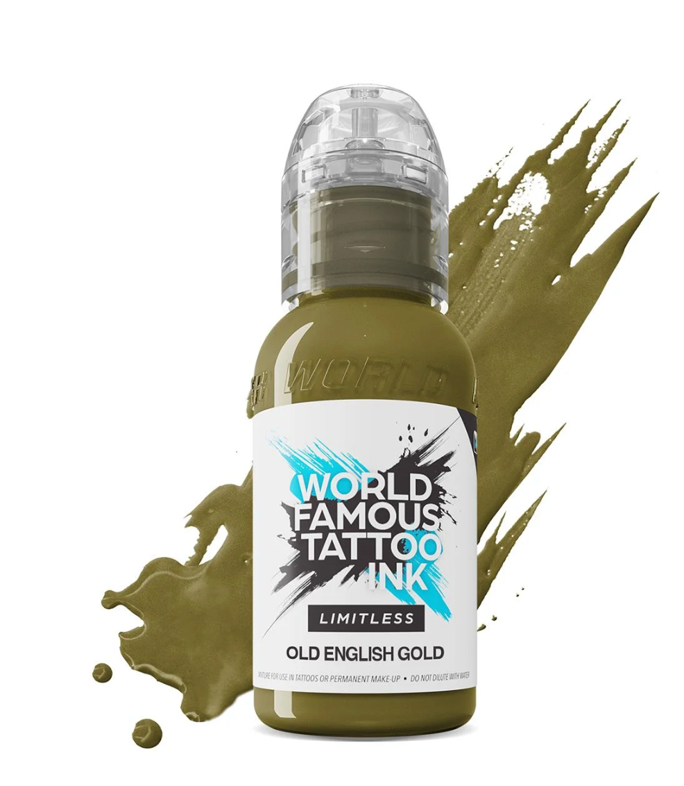 world famous tattoo ink old English gold
