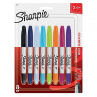 Box mit 8 Sharpie Twintip Fine und Ultra Fine Point gemischte Marker