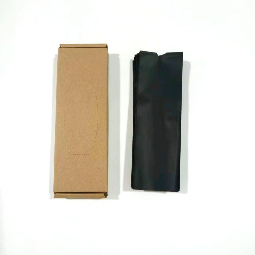 PLA "organic plastic" box with 200 protective covers for handles / PEN - BLACK