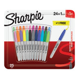 Box with 24 Sharpie Fine Point Color Marker - plus 1 blue marker