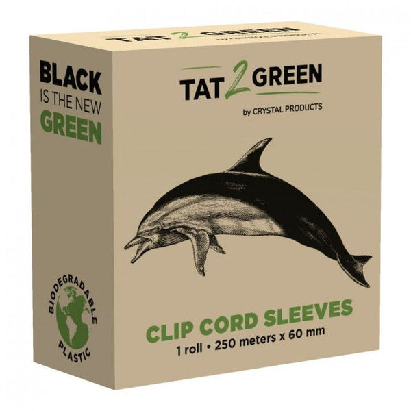 "Organic plastic" protective covers for clip cords / cable bags - on a roll - BLACK